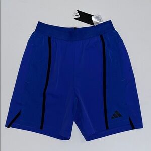 adidas 7" training shorts pro adistrong minimal cling blue zip pockets mens S